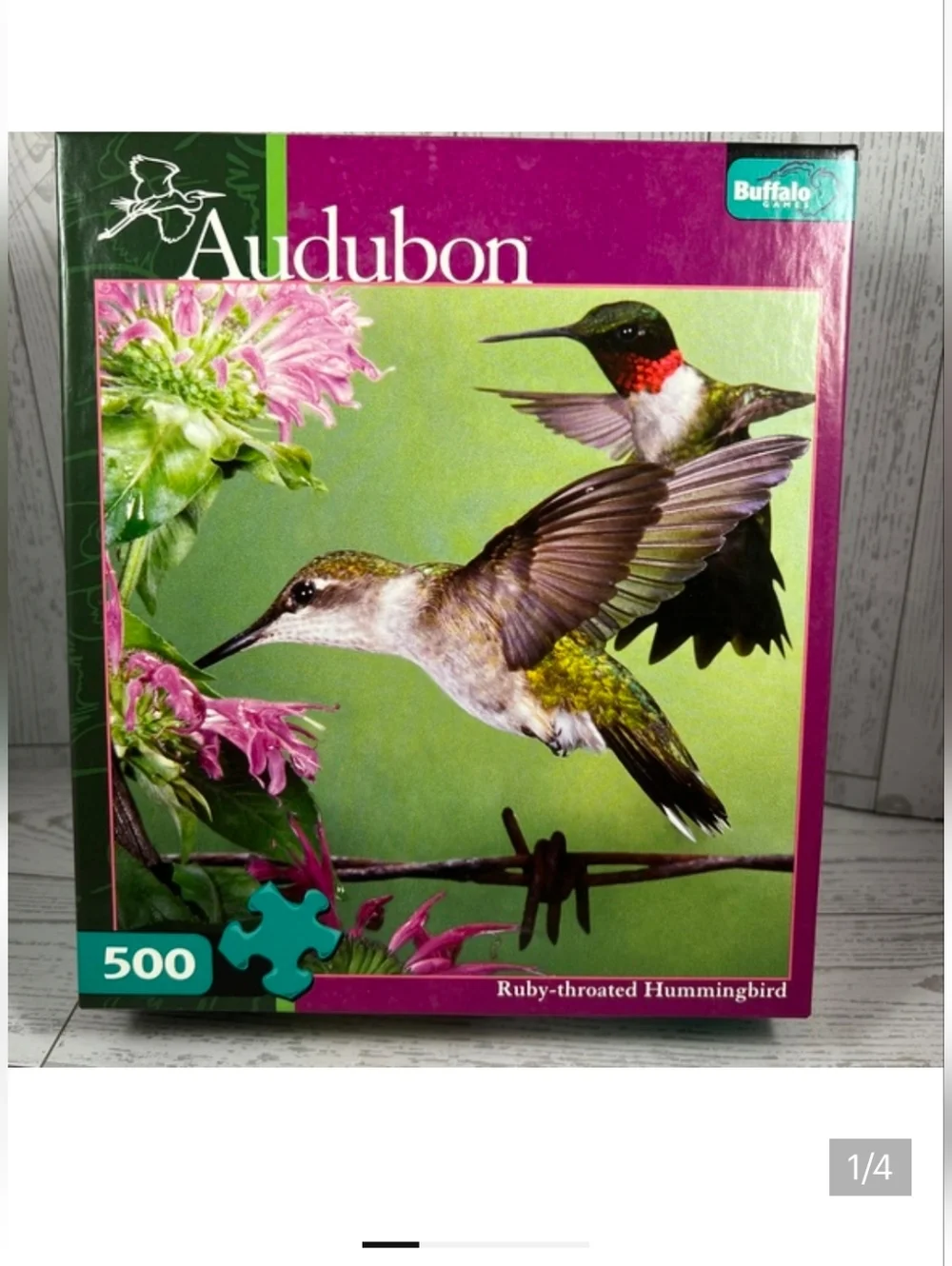 Ruby-throated Hummingbird 500-Piece Puzzle - Green & Pink